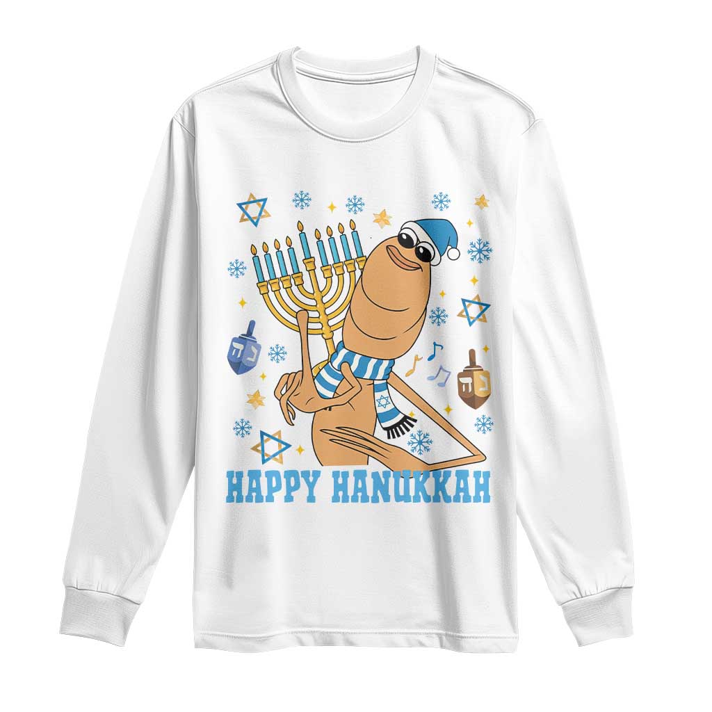Funny Marcus The Worm Hanukkah Meme Long Sleeve Shirt - Wonder Print Shop