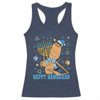 Funny Marcus The Worm Hanukkah Meme Racerback Tank Top - Wonder Print Shop