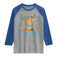 Funny Marcus The Worm Hanukkah Meme Raglan Shirt - Wonder Print Shop