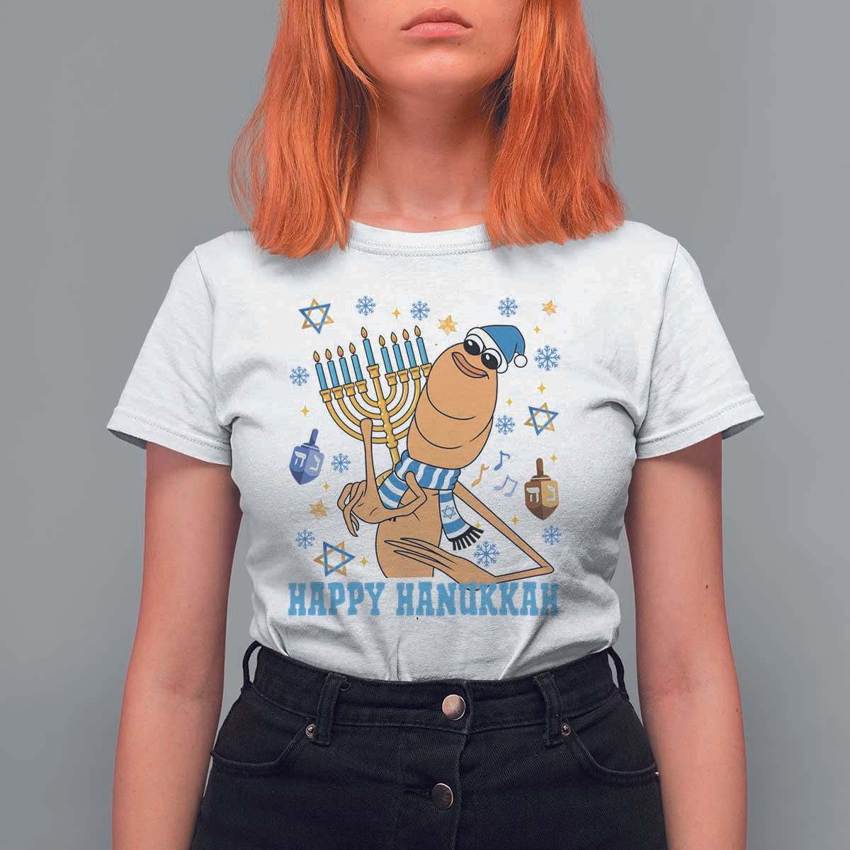 Funny Marcus The Worm Hanukkah Meme T Shirt For Women - Wonder Print Shop