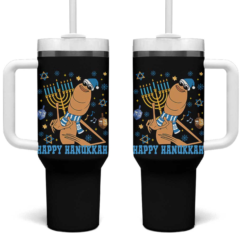 Funny Marcus The Worm Hanukkah Meme Tumbler With Handle - Wonder Print Shop