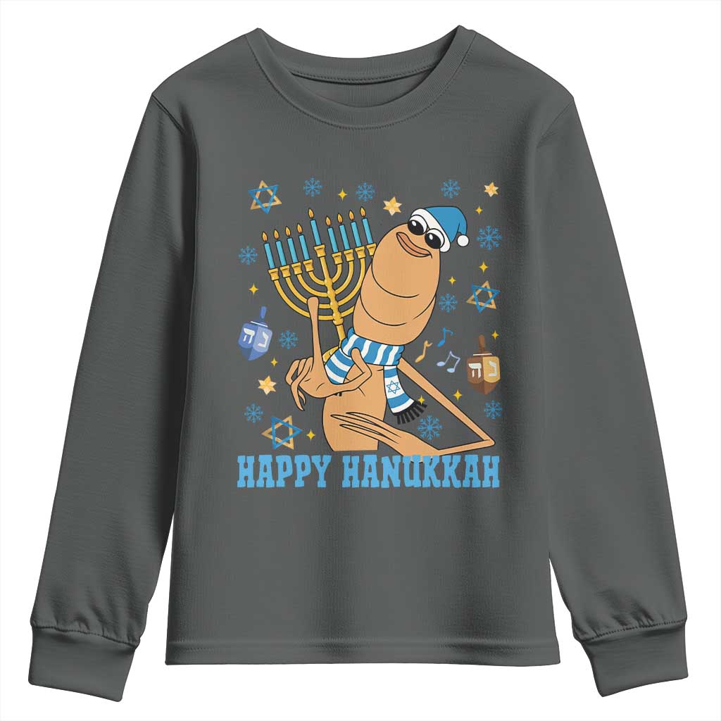 Funny Marcus The Worm Hanukkah Meme Youth Sweatshirt - Wonder Print Shop