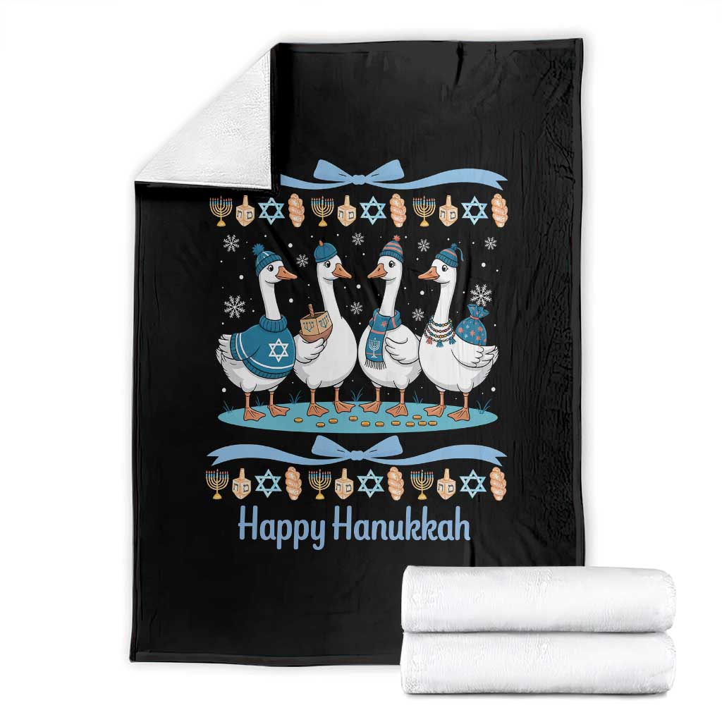 Happy Hanukkah Throw Blanket Funny Silly Goose Chanukah - Wonder Print Shop