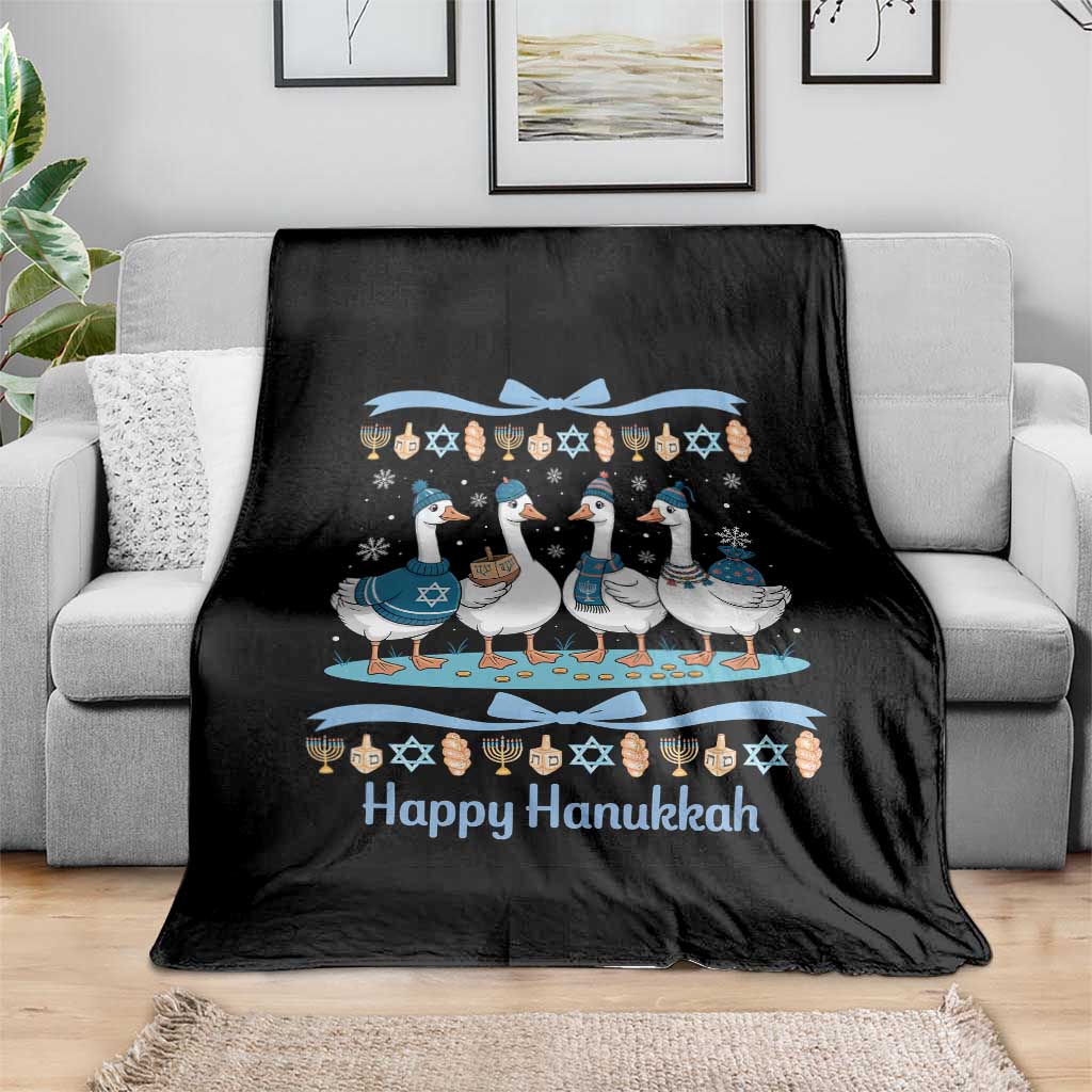 Happy Hanukkah Throw Blanket Funny Silly Goose Chanukah - Wonder Print Shop