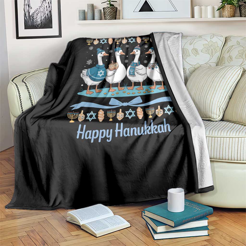 Happy Hanukkah Throw Blanket Funny Silly Goose Chanukah - Wonder Print Shop