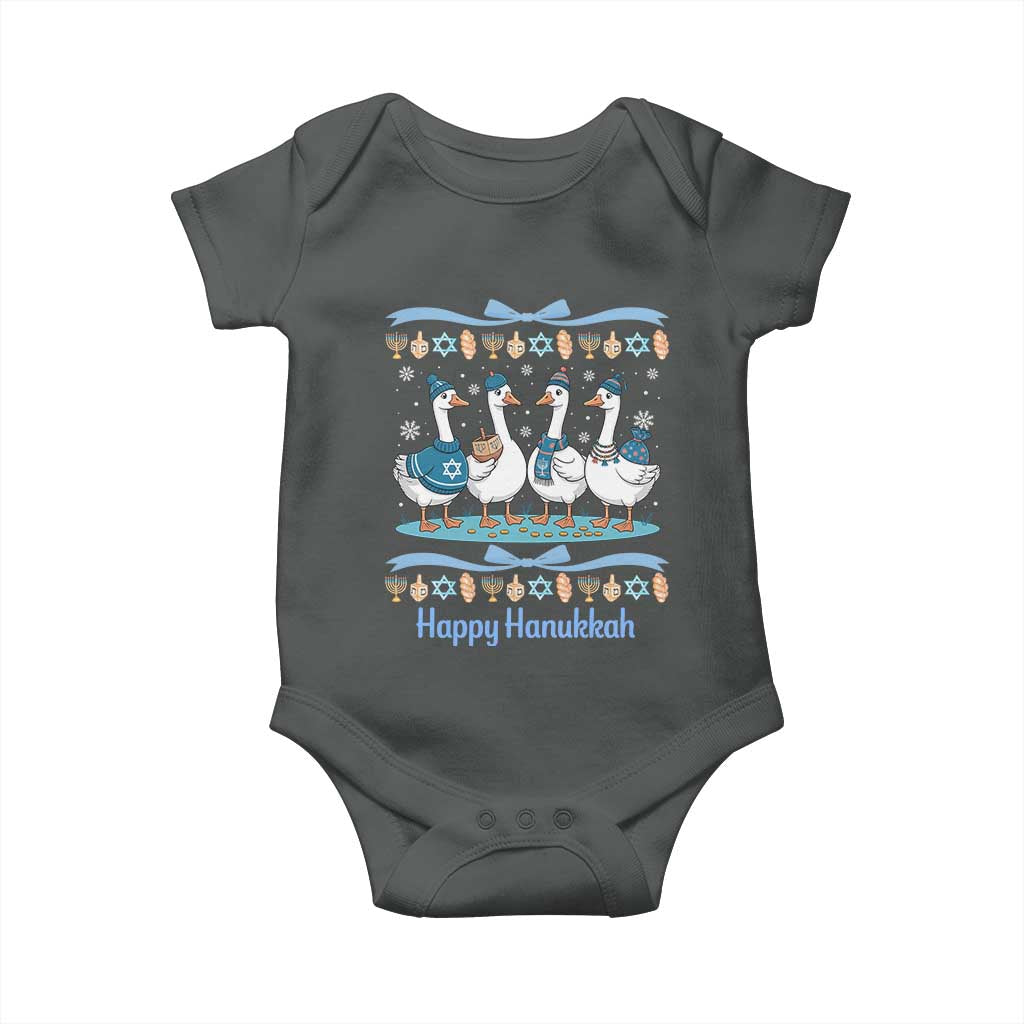 Happy Hanukkah Baby Onesie Funny Silly Goose Chanukah - Wonder Print Shop