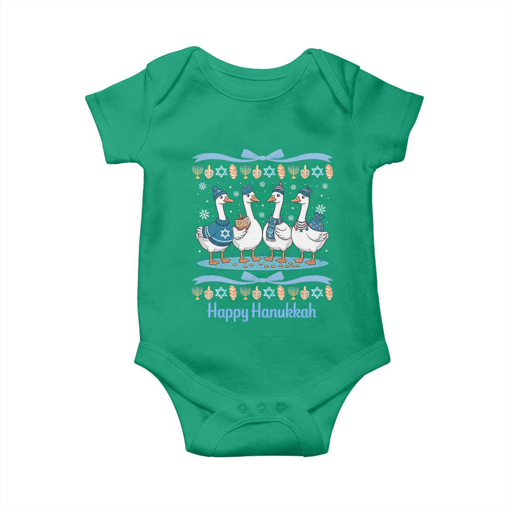 Happy Hanukkah Baby Onesie Funny Silly Goose Chanukah - Wonder Print Shop
