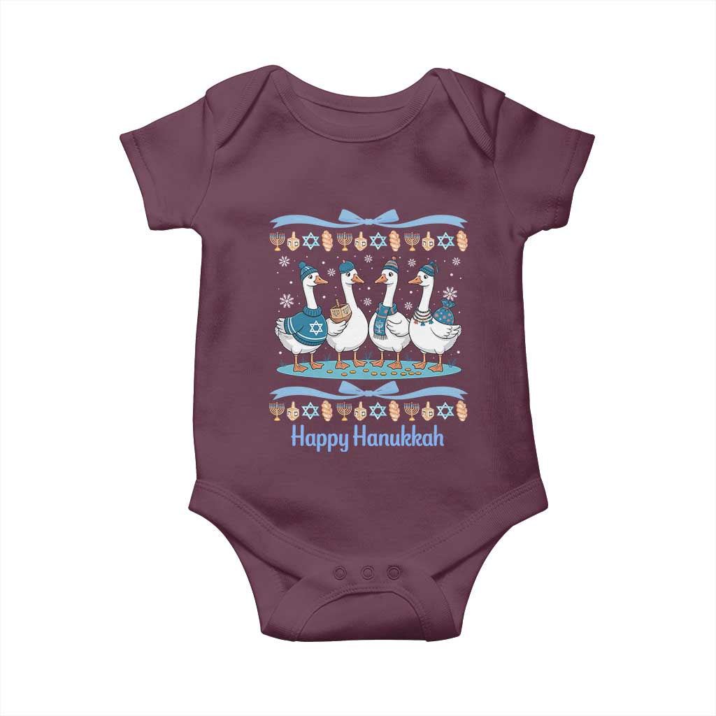 Happy Hanukkah Baby Onesie Funny Silly Goose Chanukah - Wonder Print Shop