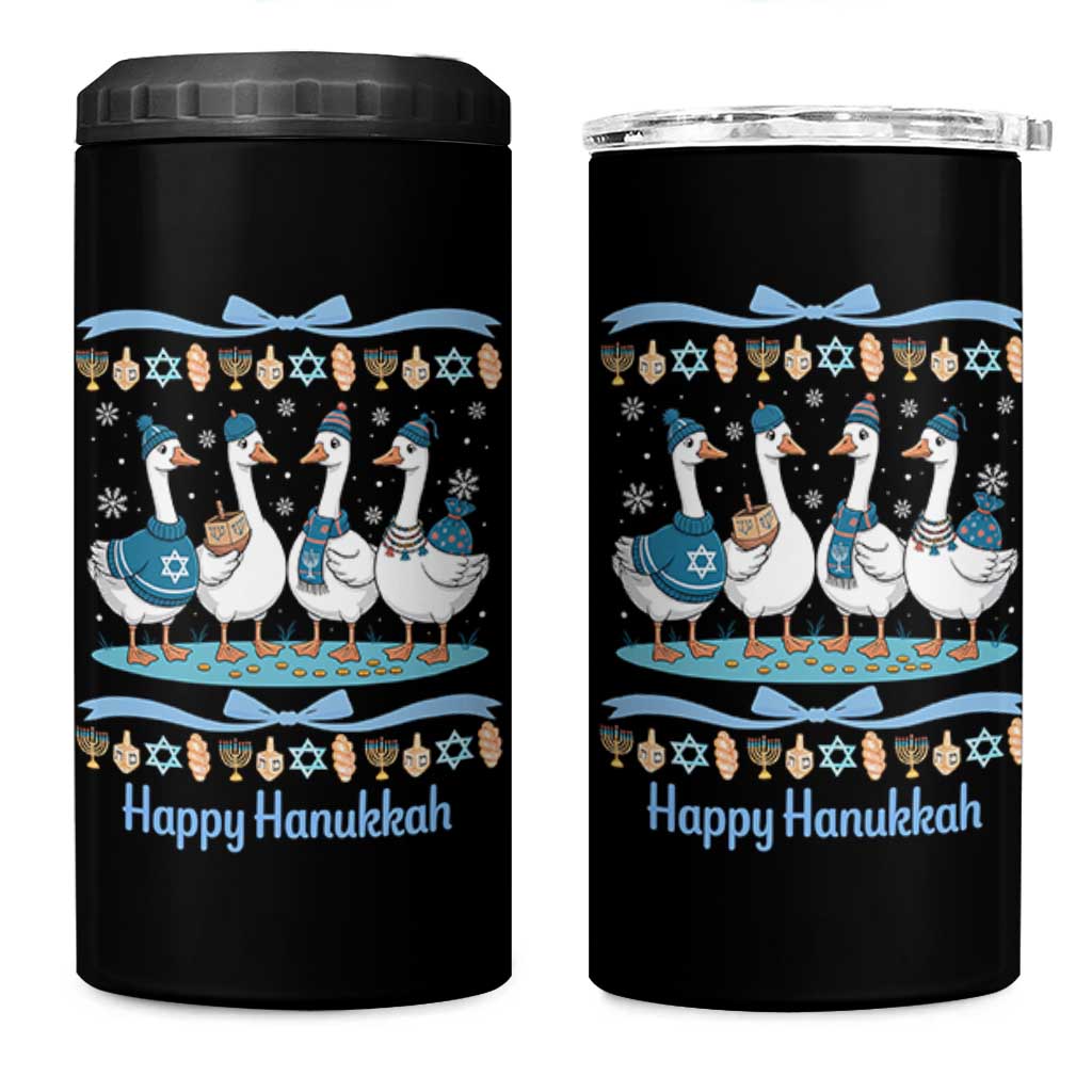 Happy Hanukkah 4 in 1 Can Cooler Tumbler Funny Silly Goose Chanukah - Wonder Print Shop