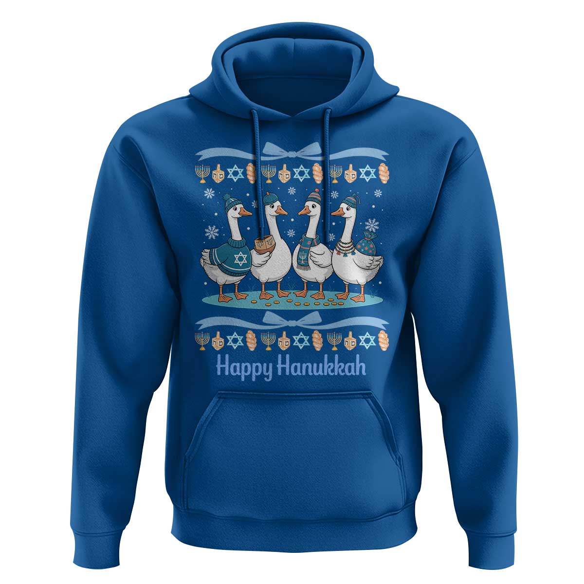 Happy Hanukkah Hoodie Funny Silly Goose Chanukah - Wonder Print Shop