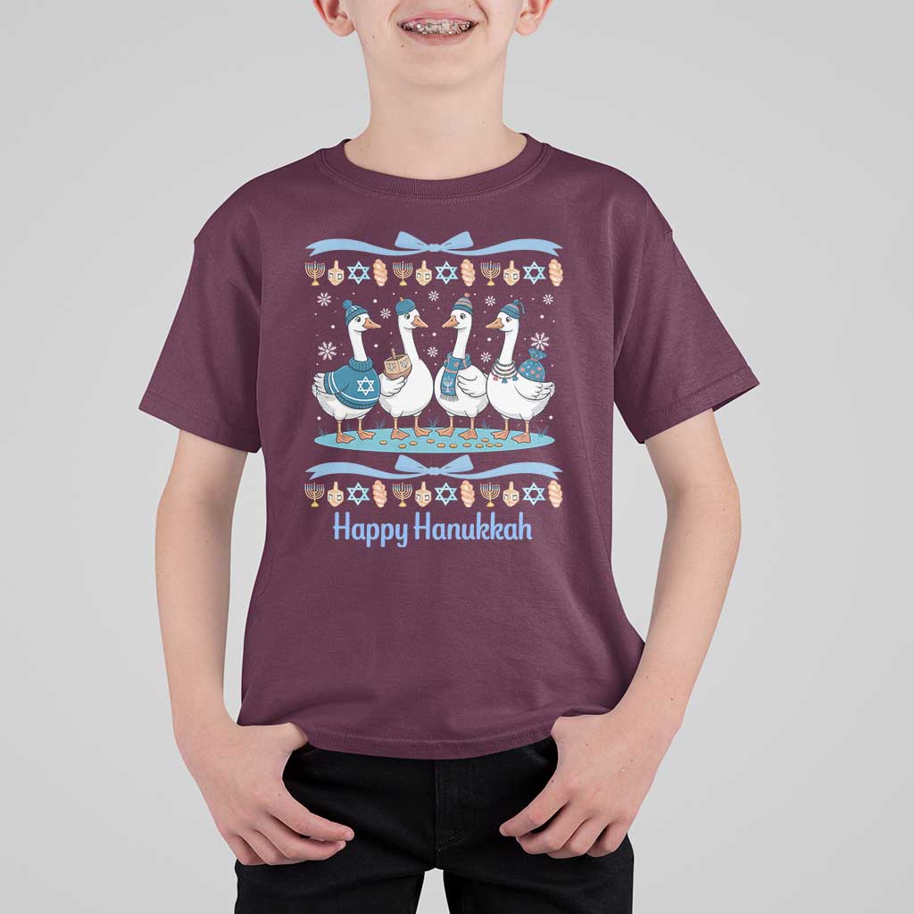Happy Hanukkah T Shirt For Kid Funny Silly Goose Chanukah - Wonder Print Shop