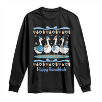 Happy Hanukkah Long Sleeve Shirt Funny Silly Goose Chanukah - Wonder Print Shop