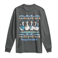 Happy Hanukkah Long Sleeve Shirt Funny Silly Goose Chanukah - Wonder Print Shop