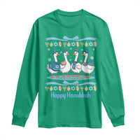Happy Hanukkah Long Sleeve Shirt Funny Silly Goose Chanukah - Wonder Print Shop