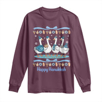 Happy Hanukkah Long Sleeve Shirt Funny Silly Goose Chanukah - Wonder Print Shop