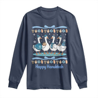 Happy Hanukkah Long Sleeve Shirt Funny Silly Goose Chanukah - Wonder Print Shop