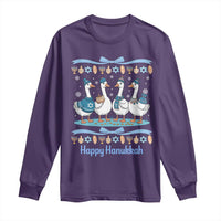 Happy Hanukkah Long Sleeve Shirt Funny Silly Goose Chanukah - Wonder Print Shop