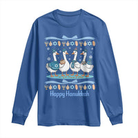 Happy Hanukkah Long Sleeve Shirt Funny Silly Goose Chanukah - Wonder Print Shop