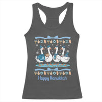 Happy Hanukkah Racerback Tank Top Funny Silly Goose Chanukah - Wonder Print Shop