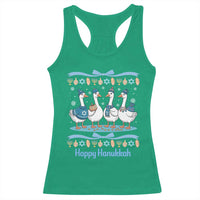 Happy Hanukkah Racerback Tank Top Funny Silly Goose Chanukah - Wonder Print Shop