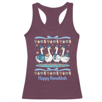 Happy Hanukkah Racerback Tank Top Funny Silly Goose Chanukah - Wonder Print Shop