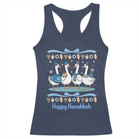Happy Hanukkah Racerback Tank Top Funny Silly Goose Chanukah - Wonder Print Shop