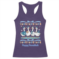 Happy Hanukkah Racerback Tank Top Funny Silly Goose Chanukah - Wonder Print Shop