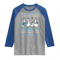 Happy Hanukkah Raglan Shirt Funny Silly Goose Chanukah - Wonder Print Shop