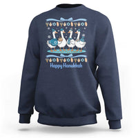 Happy Hanukkah Sweatshirt Funny Silly Goose Chanukah - Wonder Print Shop