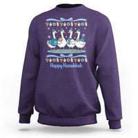 Happy Hanukkah Sweatshirt Funny Silly Goose Chanukah - Wonder Print Shop