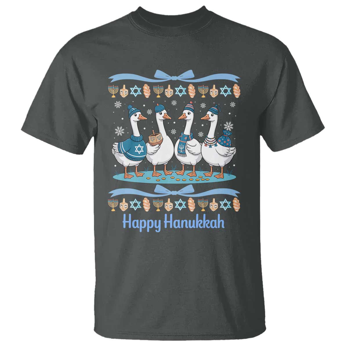 Happy Hanukkah T Shirt Funny Silly Goose Chanukah - Wonder Print Shop
