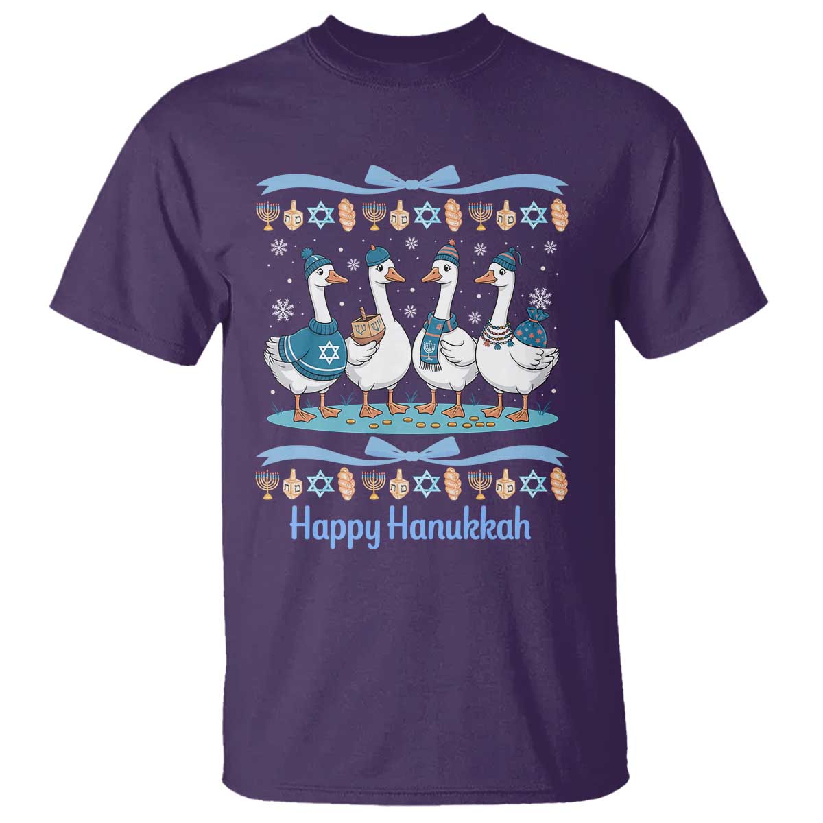 Happy Hanukkah T Shirt Funny Silly Goose Chanukah - Wonder Print Shop