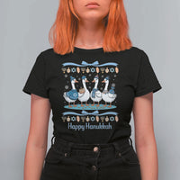 Happy Hanukkah T Shirt For Women Funny Silly Goose Chanukah - Wonder Print Shop