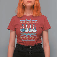 Happy Hanukkah T Shirt For Women Funny Silly Goose Chanukah - Wonder Print Shop