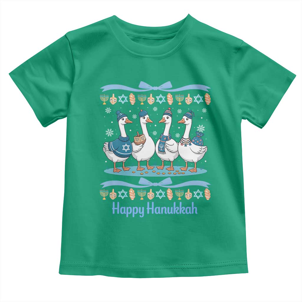 Happy Hanukkah Toddler T Shirt Funny Silly Goose Chanukah - Wonder Print Shop