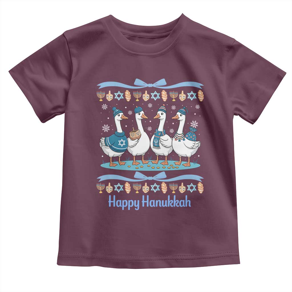 Happy Hanukkah Toddler T Shirt Funny Silly Goose Chanukah - Wonder Print Shop
