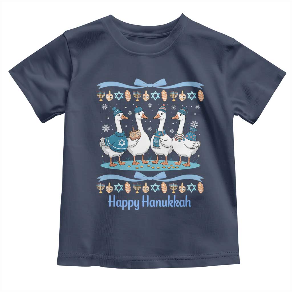 Happy Hanukkah Toddler T Shirt Funny Silly Goose Chanukah - Wonder Print Shop