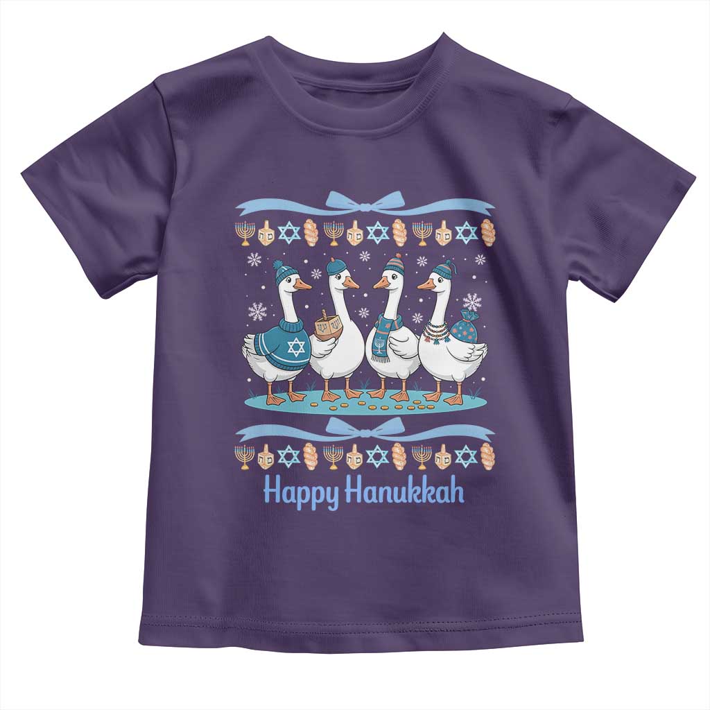 Happy Hanukkah Toddler T Shirt Funny Silly Goose Chanukah - Wonder Print Shop