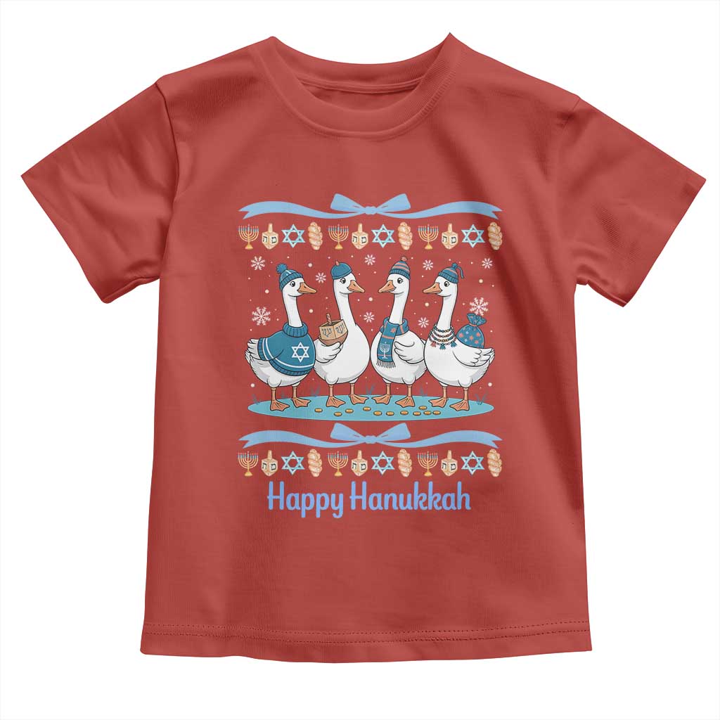 Happy Hanukkah Toddler T Shirt Funny Silly Goose Chanukah - Wonder Print Shop