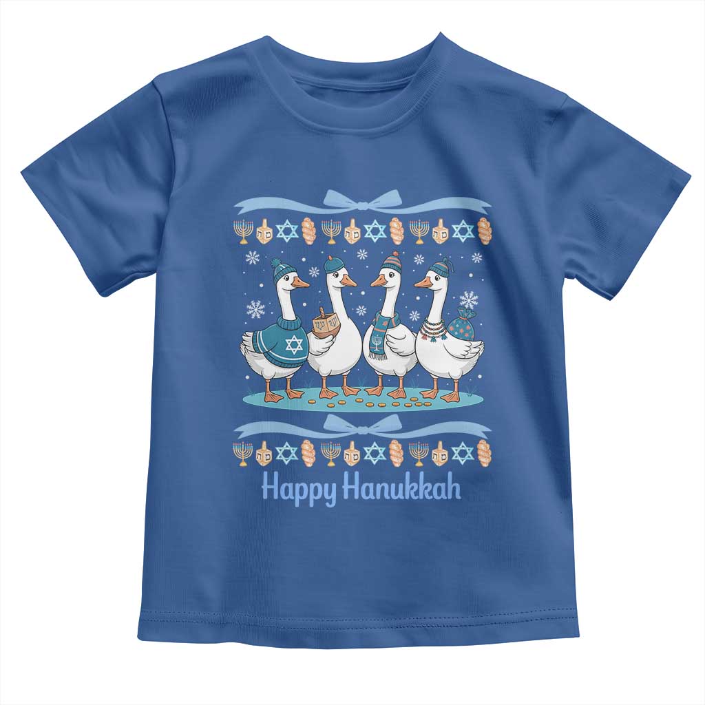 Happy Hanukkah Toddler T Shirt Funny Silly Goose Chanukah - Wonder Print Shop