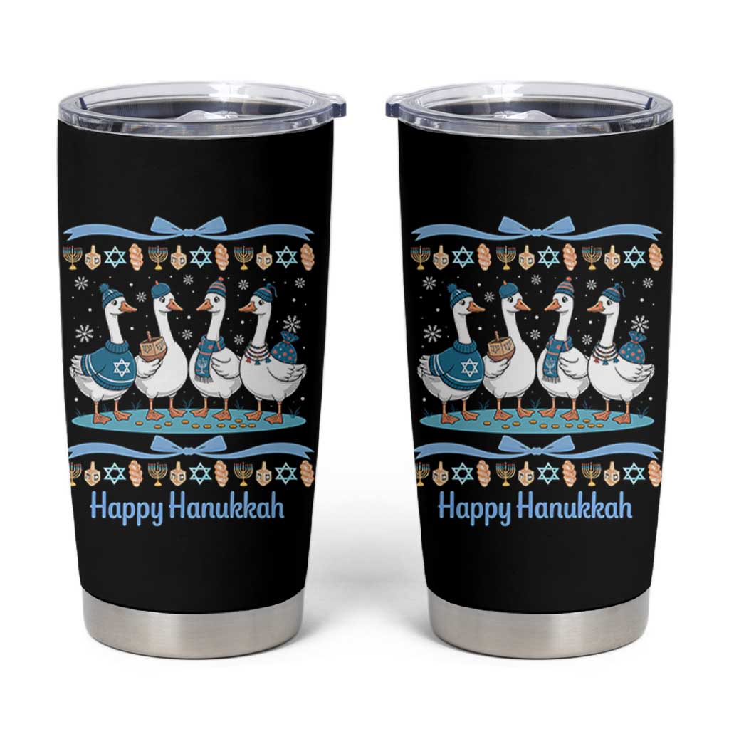 Happy Hanukkah Tumbler Cup Funny Silly Goose Chanukah - Wonder Print Shop