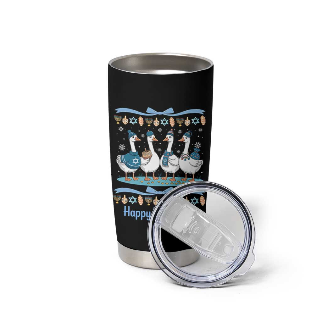 Happy Hanukkah Tumbler Cup Funny Silly Goose Chanukah - Wonder Print Shop