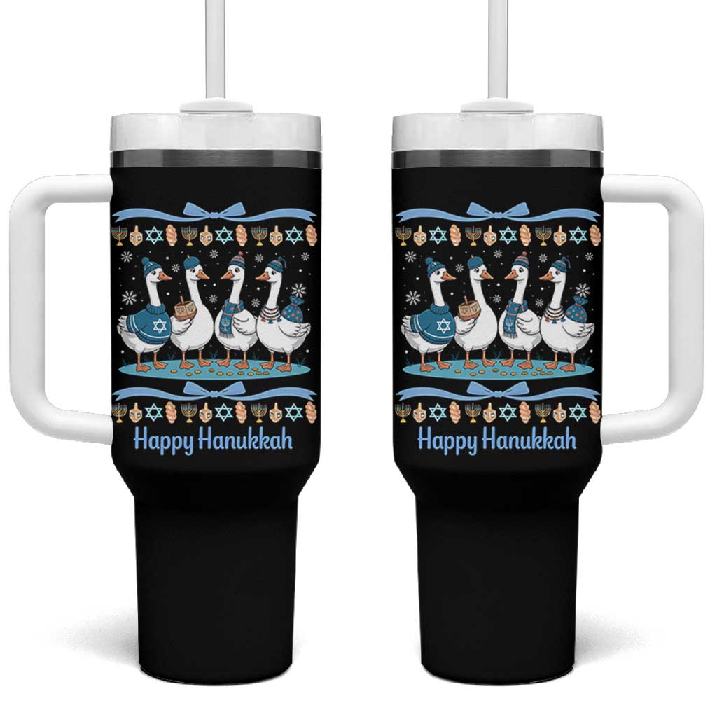 Happy Hanukkah Tumbler With Handle Funny Silly Goose Chanukah - Wonder Print Shop