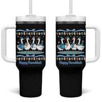 Happy Hanukkah Tumbler With Handle Funny Silly Goose Chanukah - Wonder Print Shop