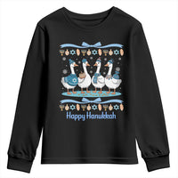 Happy Hanukkah Youth Sweatshirt Funny Silly Goose Chanukah - Wonder Print Shop