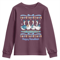 Happy Hanukkah Youth Sweatshirt Funny Silly Goose Chanukah - Wonder Print Shop