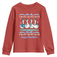 Happy Hanukkah Youth Sweatshirt Funny Silly Goose Chanukah - Wonder Print Shop
