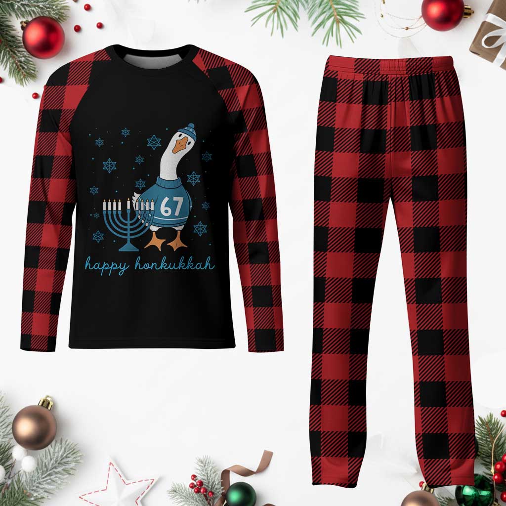 67 Six Seven Silly Goose Hanukkah Meme Plaid Pajama Set Happy Honkukkah - Wonder Print Shop