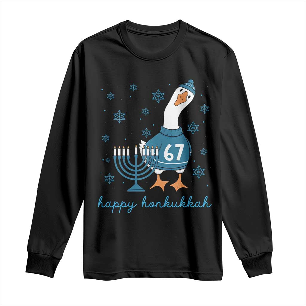 67 Six Seven Silly Goose Hanukkah Meme Long Sleeve Shirt Happy Honkukkah - Wonder Print Shop