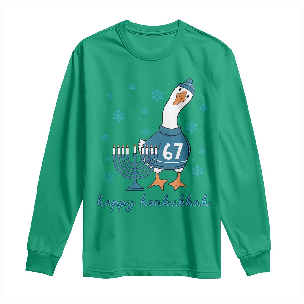 67 Six Seven Silly Goose Hanukkah Meme Long Sleeve Shirt Happy Honkukkah - Wonder Print Shop